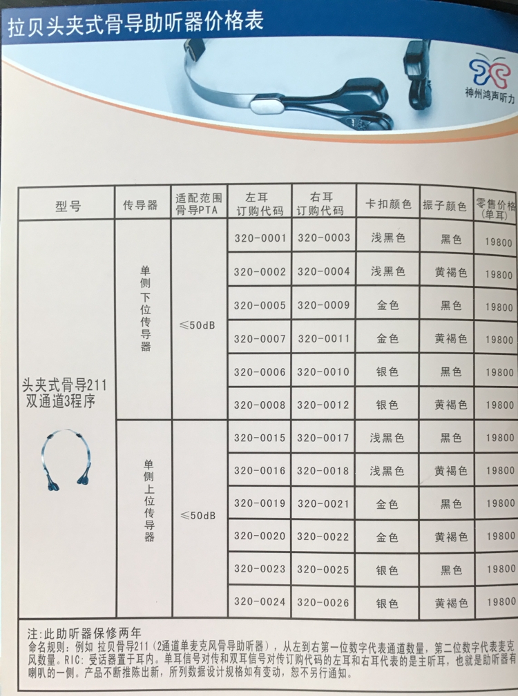 德国拉贝助听器—头夹式骨传导助听器全国统一价格表